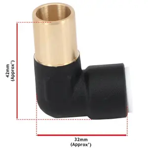 SPARES2GO Radiator Valve Reducing Elbow Stem Compression 15mm x 10mm Pushfit Black (Pack of 3)