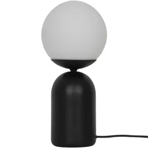 GoodHome Carterton Round Matt Black Table lamp