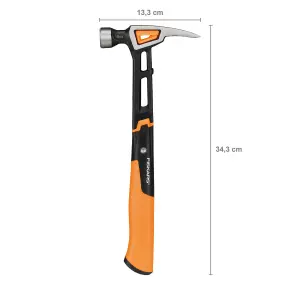 Fiskars 1020213 Anti Shock IsoCore Finishing Hammer 16oz Rip Claw 13.5 Inch