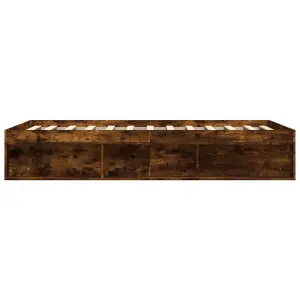 Berkfield Bed Frame Smoked Oak 140x190 cm