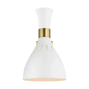 Wall Light Sconce Matte White / Burnished Brass LED E27 60W Bulb