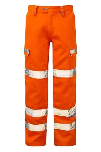 PULSAR High Visibility Rail Spec Combat Trousers - Orange - 40 Tall Leg