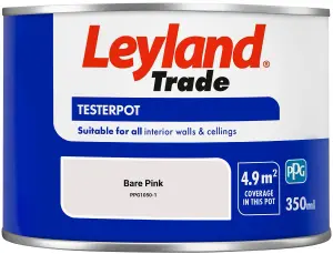 Leyland Trade Vinyl Matt Walls & Ceilings Emulsion Paint Bare Pink (PPG1050-1) 350ml Tester