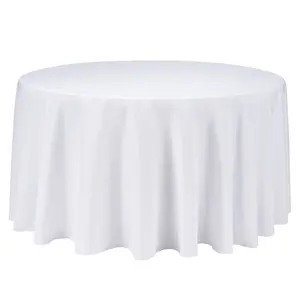 Neel Blue Round Tablecloth 274cm - White (pack of 5)