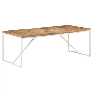 Byxbee Sled Dining Table Brown / White / 76cm H x 90cm W x 200cm L