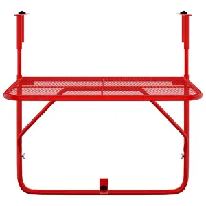 Berkfield Balcony Table Red 60x40 cm Steel