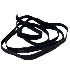 6mm Wide Flat Elastic Band, Stretchable Elastic Cord Flat Tape, Black - 3 metres