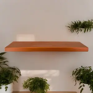 Handmade Wooden Rustic Floating Shelf 175mm Copper Length of 180cm