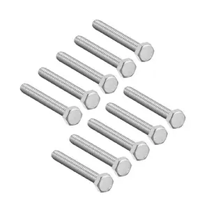 10 x Hex Head Set Screw Bolts M10 x 75mm, Fully Threaded,