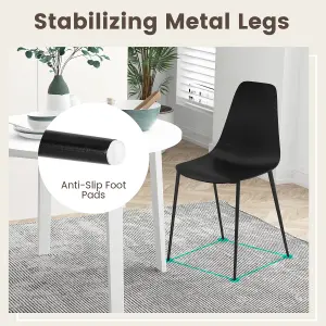 Costway 4PCS Armless Dining Chair Modern Heavy-duty Metal Leg Kitchen Leisure Chair