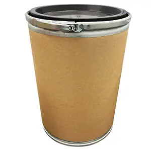 78 Litre Strong Brown Cardboard Open Top Fibre Shipping Drum Keg Storage Barrel With Lever Lock & Lid