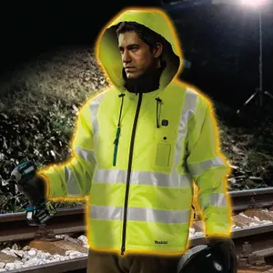 Makita DCJ206Z Hi Viz LXT 14.4v 18v Heated Jacket Extra Extra Large XXL +Battery