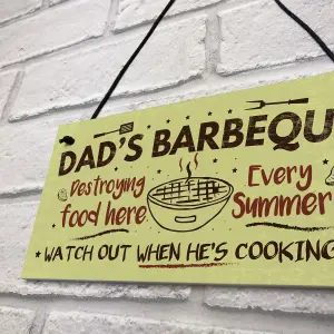 Red Ocean Dad's Barbeque Garden Shed Sign SummerHouse Hanging Plaque Fathers Day Gifts For Him