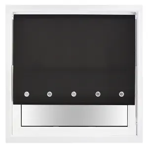 Trimmable Daylight Roller Blind with Round Eyelet and Metal Fittings from Furnished - Black (W)120cm x (L)210cm