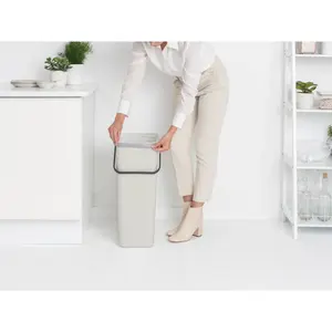 Brabantia Sort and Go 40 Litre Rubbish Bin Light Grey