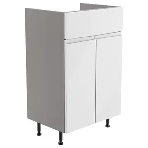 Westport Standard Gloss White Double Freestanding Bathroom Vanity unit (H) 820mm (W) 495mm