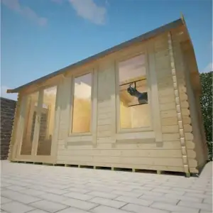 18ft x 16ft (5.35m x 4.75m) Ralph 44mm Wooden Log Cabin (19mm Tongue and Groove Floor and Roof) (18 x 16) (18x16)