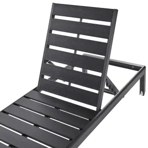 Beliani Industrial Sun Lounger Black NARDO