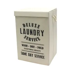 Fabric Laundry Bag with Handles Cream