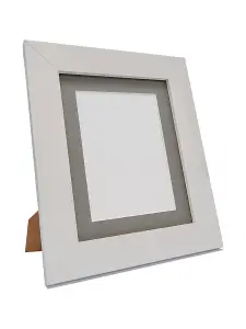 Metro White Frame with Dark Grey Mount for Image Size 4 x 3 Inch