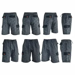 MS9 Mens Cargo Painter Decoration Jogging Fleece Work Shorts Tracksuit Cargo Shorts H15, Charcoal - S