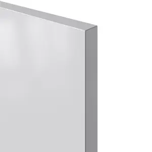 GoodHome Alisma Innovo handleless High gloss grey Slab Drawer front, bridging door & bi fold door, Pack of 2 (H)340mm (W)597mm (T)18mm