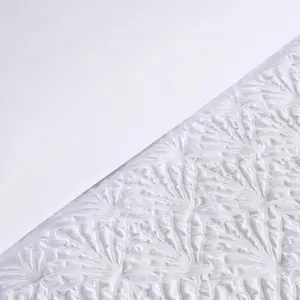 OHS Geometric Embossed Duvet Set, White - Double