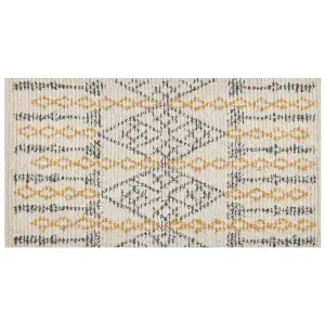 Cotton Area Rug 80 x 150 cm Beige and Yellow KADAPA