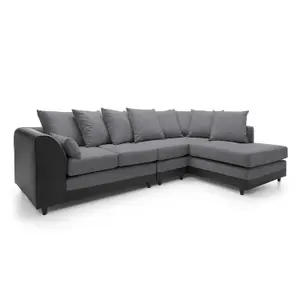 Dylan Large Corner Sofa Right Facing in Dark Grey