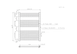 Right Radiators 800x600 mm Straight Heated Towel Rail Radiator Bathroom Ladder Warmer Anthracite