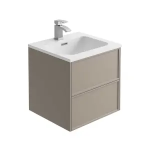 Jenner Light Grey Wall Hung Vanity Unit & Basin Set (W)500mm (H)500mm