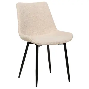 Set of 2 Dining Chairs AVILLA Boucle Beige