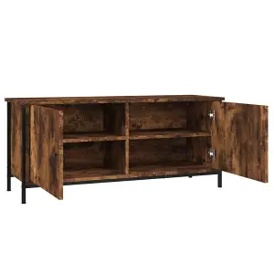 Berkfield TV Cabinet with Doors Smoked Oak 102x35x45 cm Engineered Wood