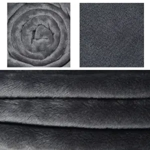 EHC Super Soft Fluffy Snugly Solid Flannel Fleece Throws for Sofa Bed Blankets, Grey 200cm x 240 cm