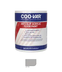 CooVar Anti Slip Acrylic Floor Paint - Light Grey - 2.5 Litre