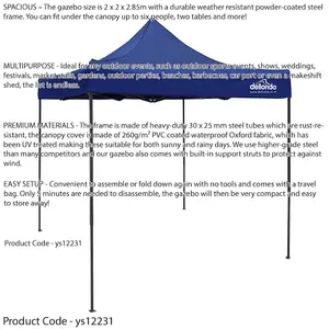 Durable 2x2m Pop-Up Gazebo with Waterproof Side Walls - Perfect for Outdoor Events