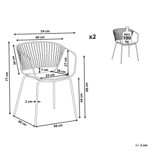 Set of 2 Dining Chairs RIGBY Metal Gold