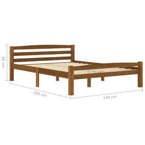 Berkfield Bed Frame Honey Brown Solid Pinewood 140x200 cm