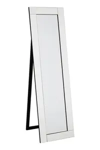 Interiors by Premier Milania Floorstanding Black Velvet Mirror