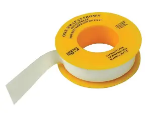 Faithfull PTFE Gas Tape 12mm x 5M - 10 Pack for Plumbing and Heating