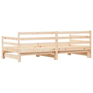 Berkfield Daybed with Trundle 80x200 cm Solid Wood Pine