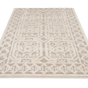 Silver Modern Abstract Living Area Rug 190cm x 280cm