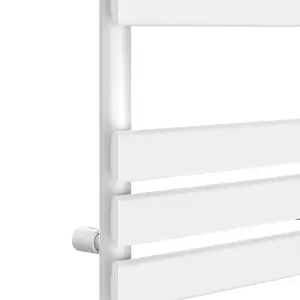 Rinse Bathrooms Electric Flat Panel Heated Towel Rail White Bathroom Ladder Radiator Warmer 1000x600mm 600W