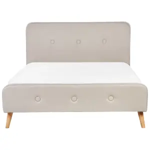 Fabric EU Double Size Bed Beige RENNES