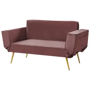 Beliani Glam Sofa Bed SAARELA Pink