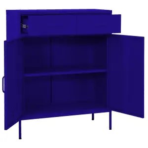 Berkfield Storage Cabinet Navy Blue 80x35x101.5 cm Steel