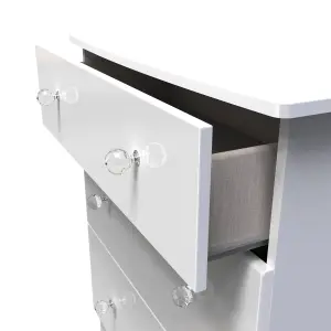 Broadway 3 Drawer Deep Chest with LED lights in White Gloss (Ready Assembled)