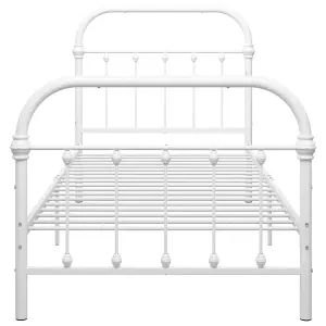 Berkfield Bed Frame White Metal 100x200 cm