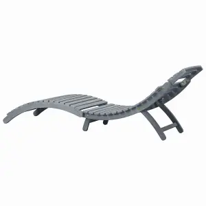 vidaXL Sun Lounger Grey Wash Solid Acacia Wood