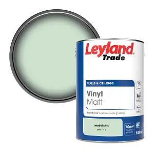 Leyland Trade Vinyl Matt Walls & Ceilings Emulsion Paint Herbal Mist (PPG1131-2) 5L